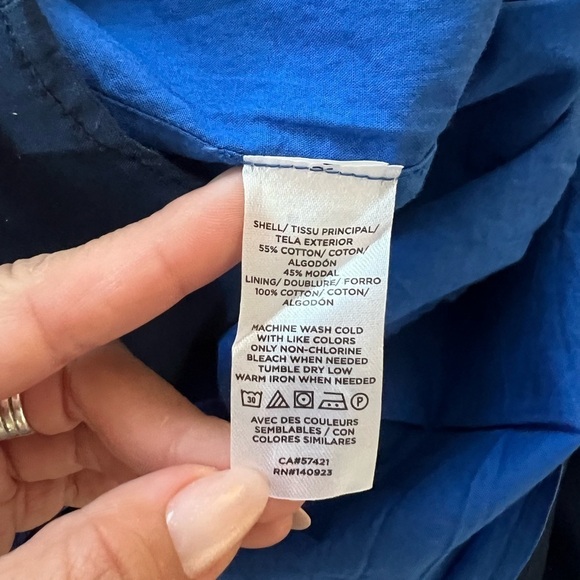 New LOFT Colorblock Peplum Cami Cornflower Blue - Picture 6 of 7